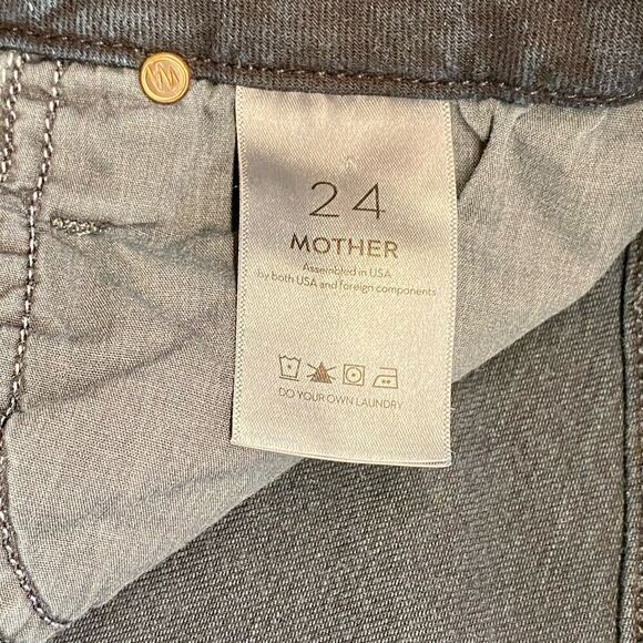Mother Pixie Ankle Fray Holding Hands Tightly Mid-Rise Skinny Jeans Dark Blue 24 - Picture 8 of 14